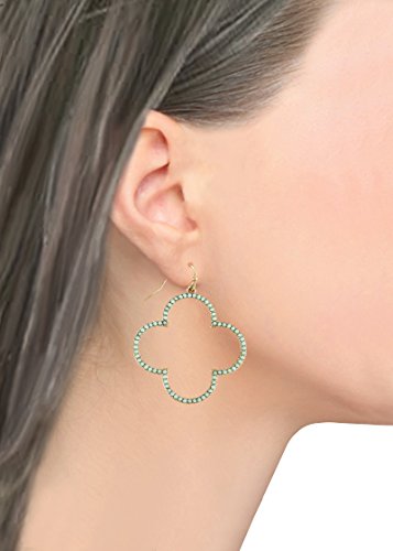 Pomina Quatrefoil Clover Drop Earrings for Women