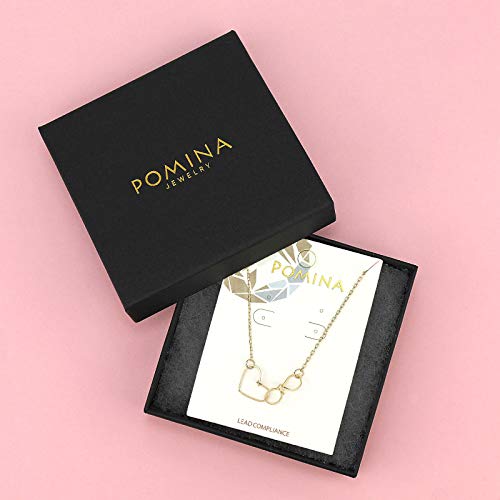 POMINA Delicate Wire Paper Clip 'Love Forever' Heart and Infinity Short Necklace for Women