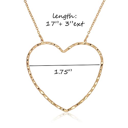 POMINA Crystal Heart Star Pendant Fashion Necklace Chic Big Heart Gold Necklace for Women Girls Teens