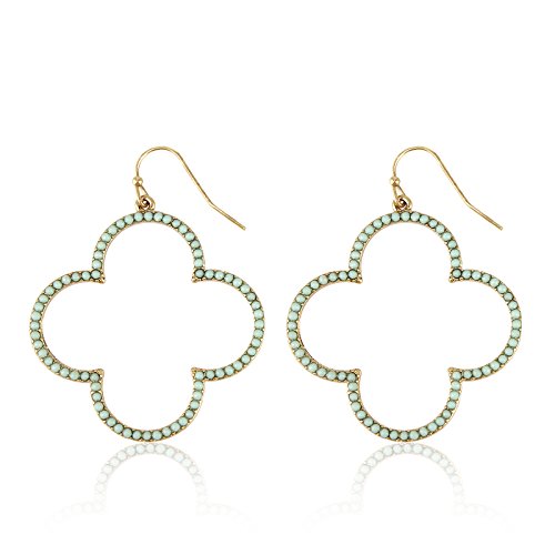 Pomina Quatrefoil Clover Drop Earrings for Women