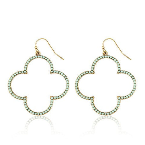 Pomina Quatrefoil Clover Drop Earrings for Women