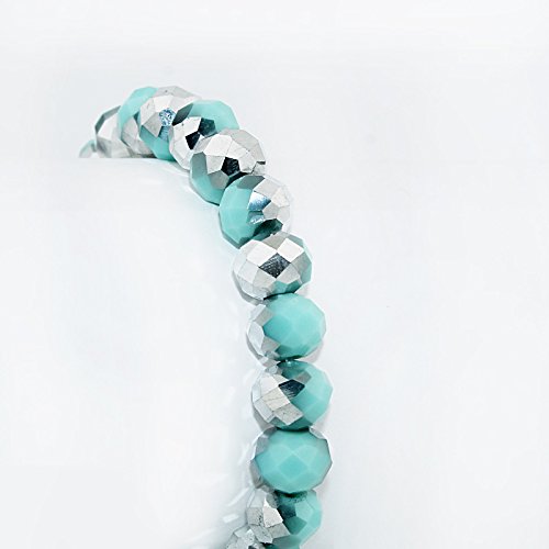 POMINA Hand Faceted Colored Crystal Glass Beaded Stretch Bracelet for Women Teen Girls