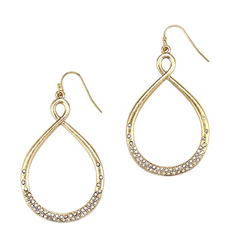 Pomina Infinite Crystal Pave Teardrop Gold Earrings for Women