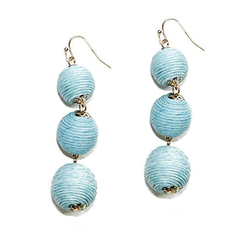 Pomina Thread Triple Ball Drop Earrings