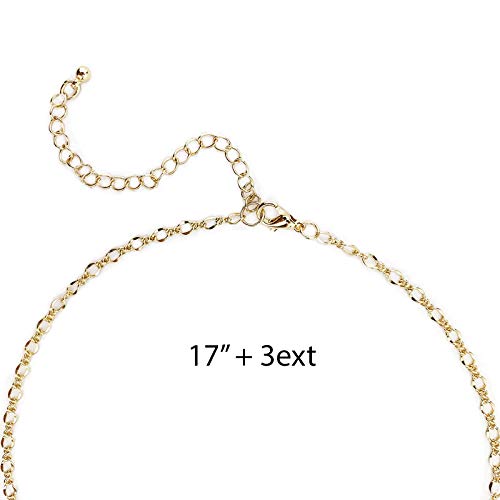 POMINA Gold Silver Two Tone Beaded Hammered Circle Teardrop Pendant Necklace for Women Teen Girls