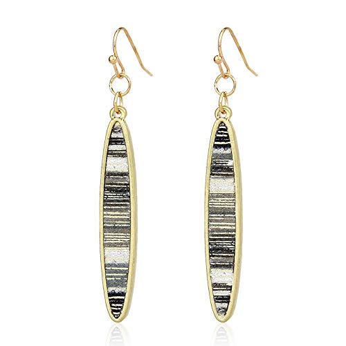 Pomina Fashion Leather Earrings Linear Bar Drop Earrings Colorful Summer Dangle Earrings for Women