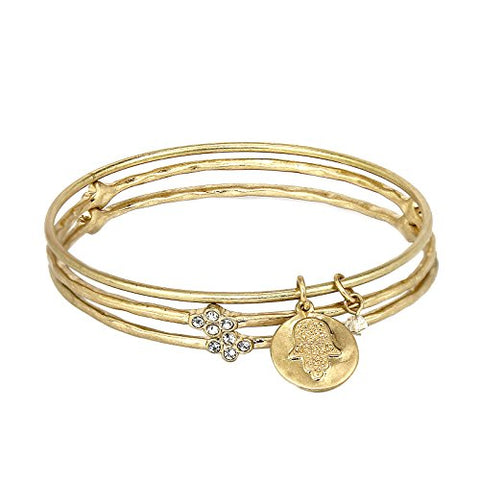 POMINA Multi-Layer Bangle Set with Hamsa Charm