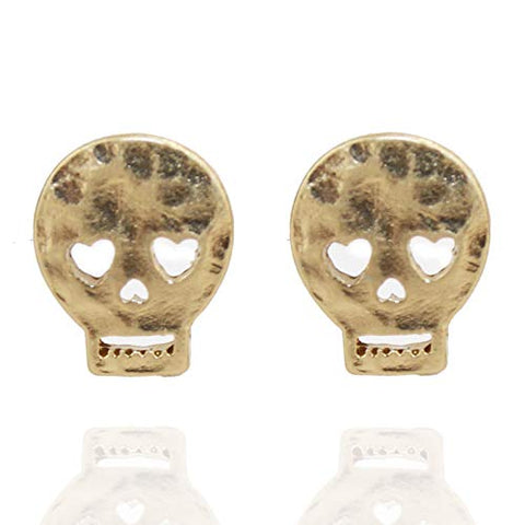 Pomina Minimalist Gold Small Heart Earrings Hammered Matte Gold Love Heart Post Stud Earrings for Women Teen Girls