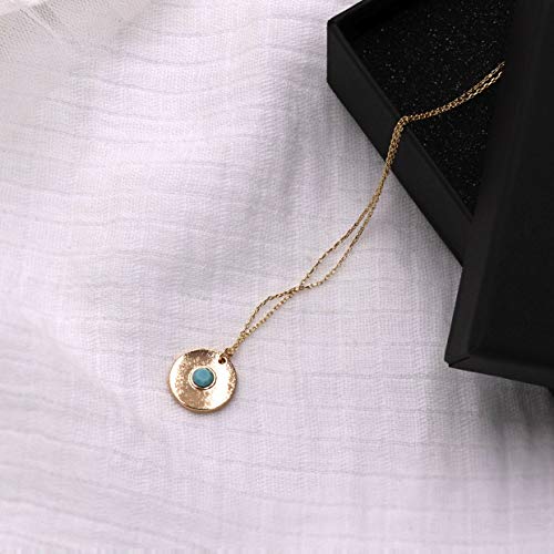 POMINA Minimalist Gold Circle Pendant Short Necklace Dainty Disk Filigree Choker Necklace for Women Teens Girls