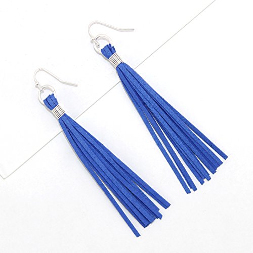 Pomina Lightweight Colorful Suede Tassel Dangle Drop Earrings for Women Teen