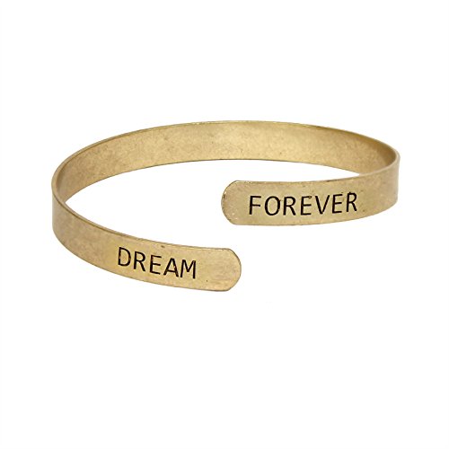 POMINA Inspirational Message Engraved Cuff Bangle Bracelet Mantra Cuff Bangle Friend Encouragement Gift