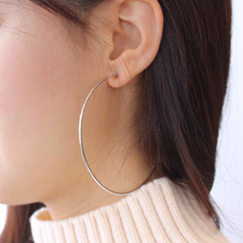 Pomina Diamond Cut Extra Large Thin Open Round Hoop Earrings
