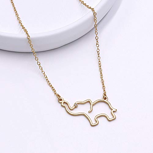 Pomina Gold Dainty Animal Pendant Necklace Cat Good Luck Elephant Necklace for Women Teens Girls