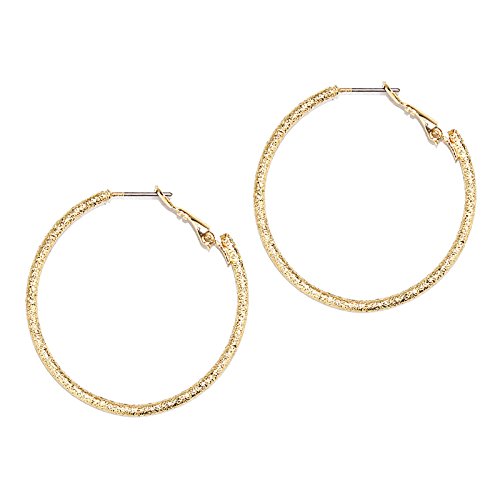 Pomina Sandblasted Round Hoop Earrings