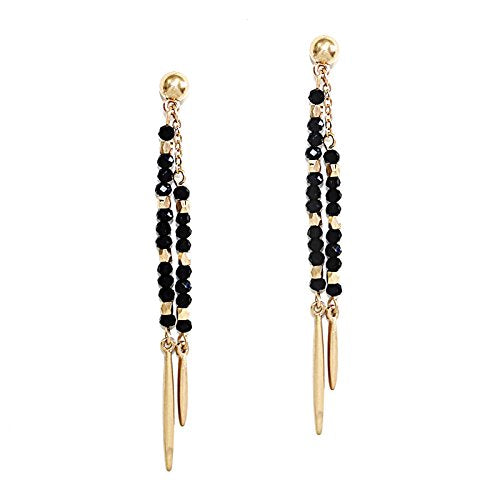 Pomina Crystal Beaded Linear Post Drop Earrings