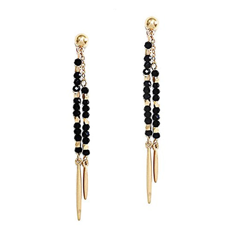 Pomina Crystal Beaded Linear Post Drop Earrings