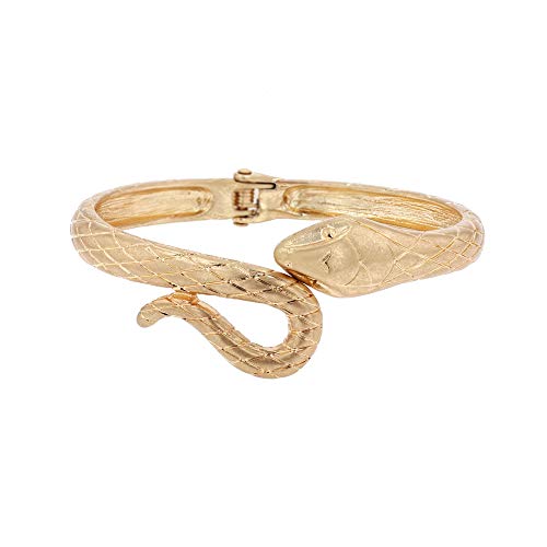 POMINA Gold Fashion Bangle Cuff Animal Snake Spring Hinged Bangle Bracelet for Women