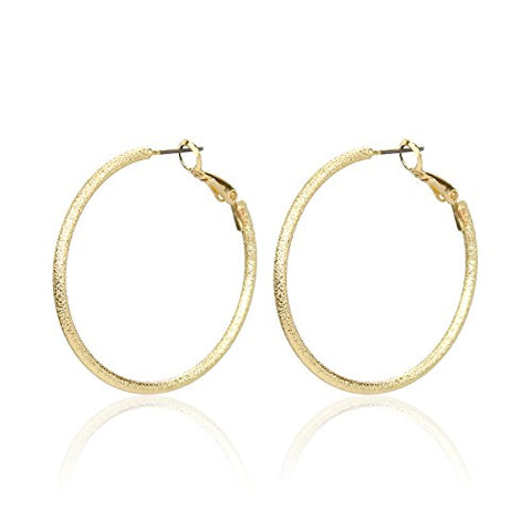 Pomina Sandblasted Round Hoop Earrings