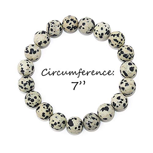 POMINA Natural Earth Healing Semi Precious Round Gemstone Stretch Bracelet Set for Women Men