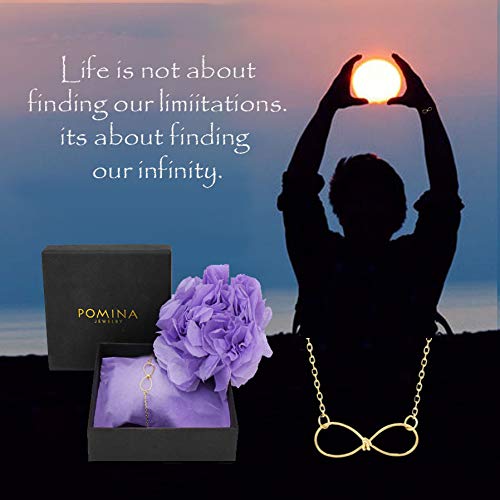 Pomina Delicate Infinity Endless Love Charm Bracelet Adjustable Gold Chain Bracelet for Women and Girls