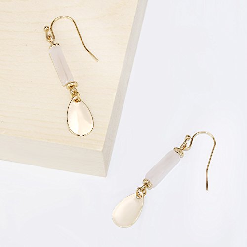 Pomina Natural Rectangle Stone with Teardrop Earrings