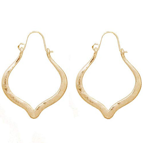 Pomina Lightweight Moroccan Quatrefoil Clover Hoop Earrings Boho Dangle Drop Earrings for Women