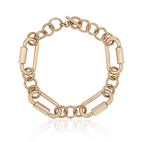 POMINA Carabiner Cable Link Chain Bracelet Gold Cuban Chain Toggle Charm Bracelet for Women Men