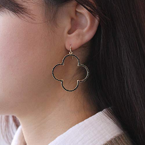 Pomina Quatrefoil Clover Drop Earrings for Women