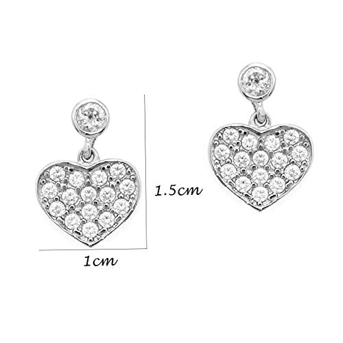 CZ Love Heart Post Earrings