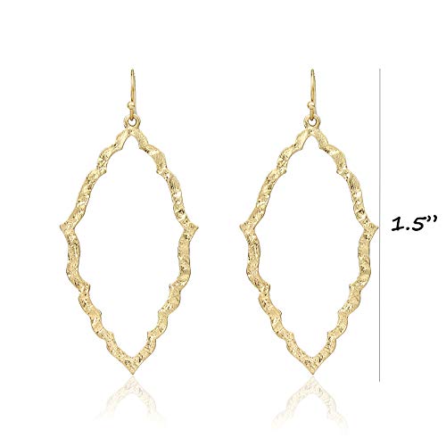 Pomina Textured Scalloped Shape Drop Earrings