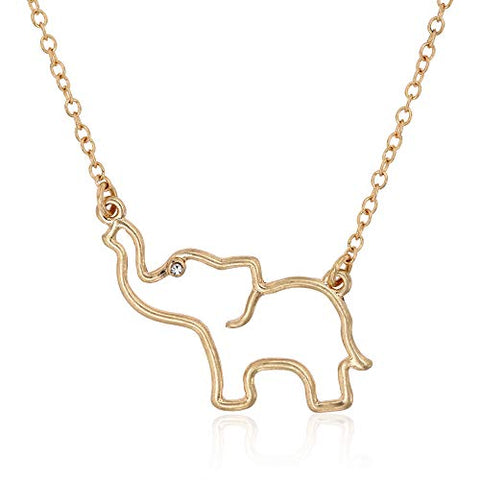 Pomina Gold Dainty Animal Pendant Necklace Cat Good Luck Elephant Necklace for Women Teens Girls