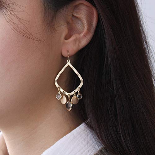 Pomina Bohemian Coin Charm Chandelier Dangle Drop Earrings Lightweight Boho Gypsy Earrings for Women