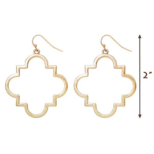 POMINA Quatrefoil Drop Earrings Cover Dangle Drop Earrings for Women Teen Girls