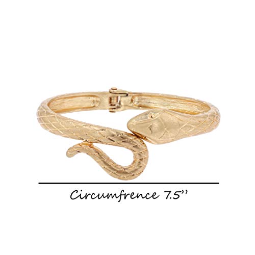 POMINA Gold Fashion Bangle Cuff Animal Snake Spring Hinged Bangle Bracelet for Women