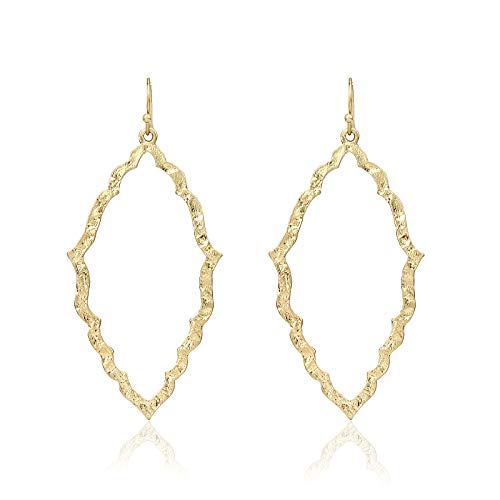 Pomina Textured Scalloped Shape Drop Earrings