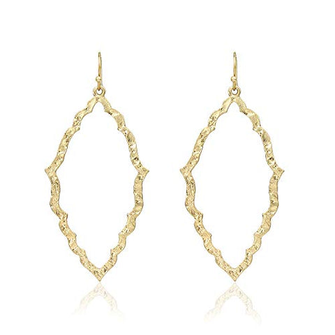 Pomina Textured Scalloped Shape Drop Earrings