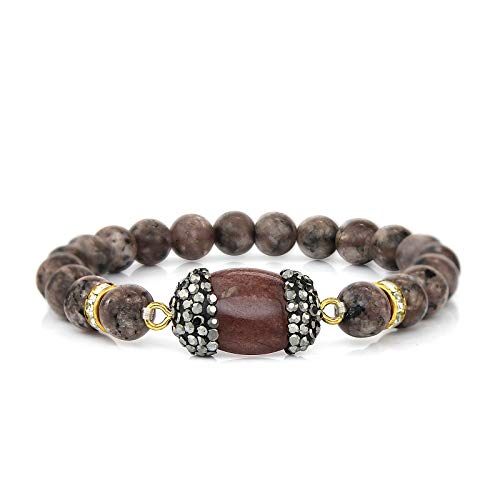 POMINA Genuine Natural Gemstone Beaded Stretch Bracelet Chakra Healing Bracelet Crystal Yoga Bracelet for Women