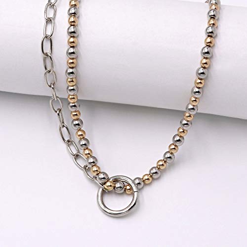 Pomina Bead Ball Multi Strand Fashion Statement Chain Necklace for Women Men Teens Girls