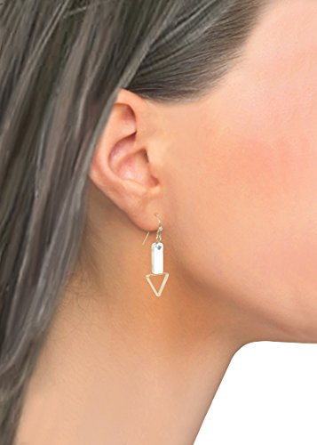 Pomina Rectangle Natural Stone with Triangle Drop Earrings