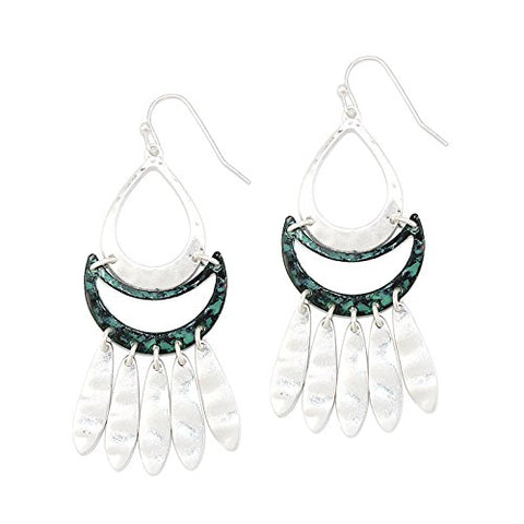 Pomina Hammered Metal Chandelier Drop Earrings for Women