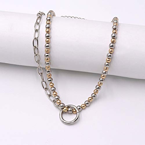 Pomina Bead Ball Multi Strand Fashion Statement Chain Necklace for Women Men Teens Girls