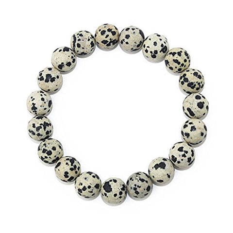 POMINA Natural Earth Healing Semi Precious Round Gemstone Stretch Bracelet Set for Women Men