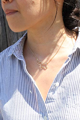 Pomina Gold Dainty Animal Pendant Necklace Cat Good Luck Elephant Necklace for Women Teens Girls