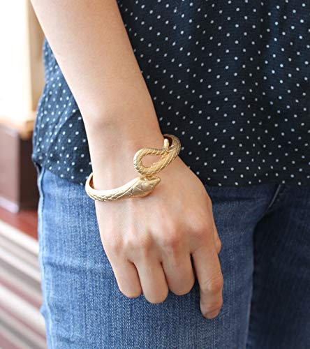 POMINA Gold Fashion Bangle Cuff Animal Snake Spring Hinged Bangle Bracelet for Women