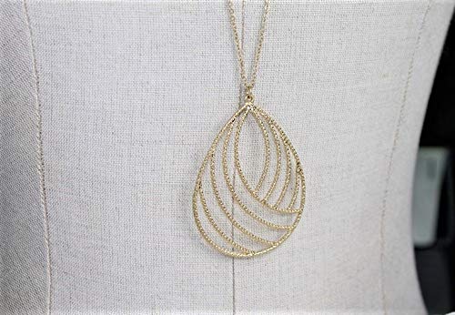 POMINA Gold Silver Geometric Filigree Pendent Long Necklace Casual Sweater Gold Chain Necklaces for Women