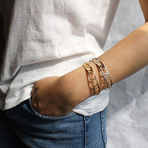 POMINA Roman Numerals Bangle Bracelet for Women Gold Silver Fashion Bar Cuff Bangle Bracelet