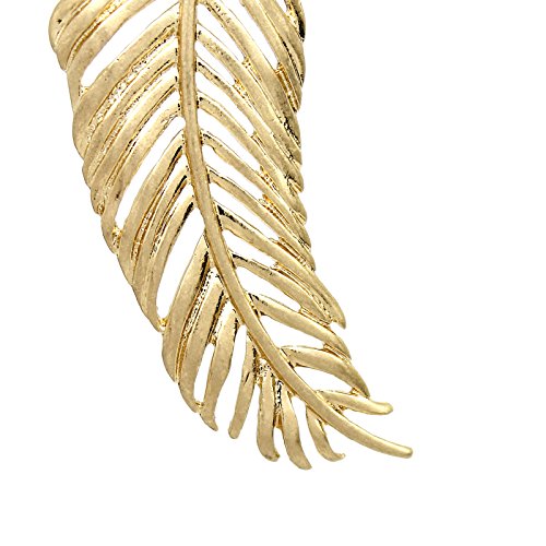 Pomina Flora Leaf Earrings. Long Curled Palm Leaf Earrings