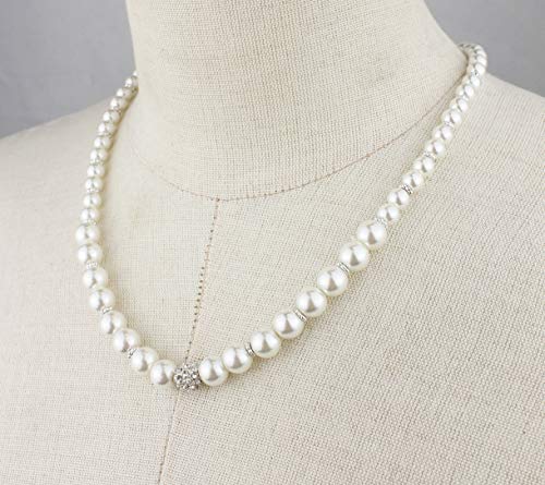 POMINA Fashion White Pearl Choker Necklace Faux Pearl Short Necklace for Women Teen Girls