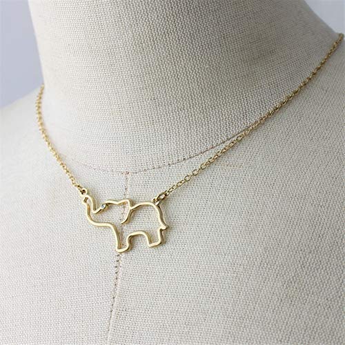 Pomina Gold Dainty Animal Pendant Necklace Cat Good Luck Elephant Necklace for Women Teens Girls