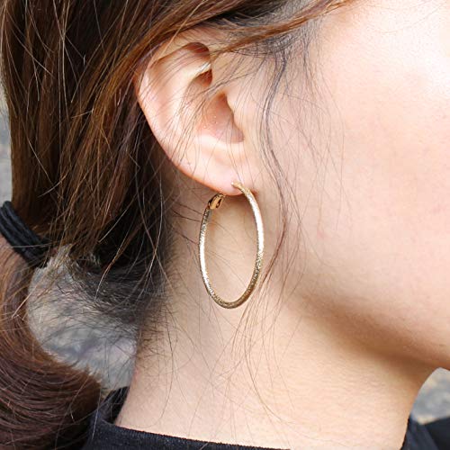 Pomina Sandblasted Round Hoop Earrings